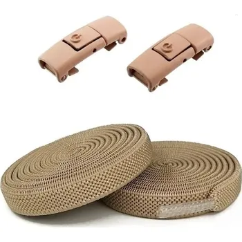 Tkaničky do bot Elastické tkaničky do bot bez zavazování 100 cm Tkaničky se zámkem Kovová přezka Rychlé obouvání pro sportovní a každodenní obuv khaki