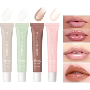 Péče o rty Sada 4x letní balzám na rty lesklý 15 g Hydratace a ochrana rtů Letní péče pro rty Lesk a výživa pro suché rty Přírodní složení pro jemnost
