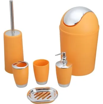 Dávkovač mýdla Sada příslušenství do koupelny 6 ks oranžová