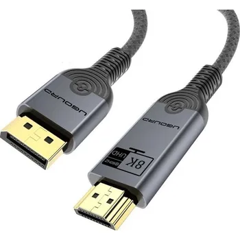 Redukce Redukce DisplayPort samec na HDMI samec 8K 60 Hz Textilní kabel 1,5 m Opletený DP na HDMI Převodník PC Notebook Monitor TV Stabilní přenos obrazu a zvuku