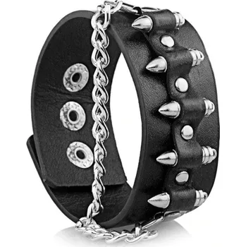 Náramek Kožený náramek s náboji