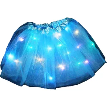 Karnevalová maska Dívčí svítící tylová sukně modrá
