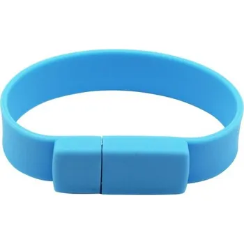 Ukládání dat USB flash disk silikonový náramek světle modrá 8GB