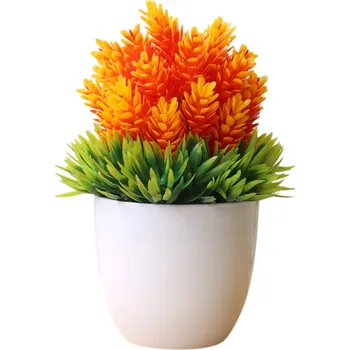 umělá květina Umělá dekorativní rostlina v květináči 1 ks Falešná plastová květina Stolní ozdoba Domácí dekorace Hotelová a zahradní interiérová výzdoba oranžová