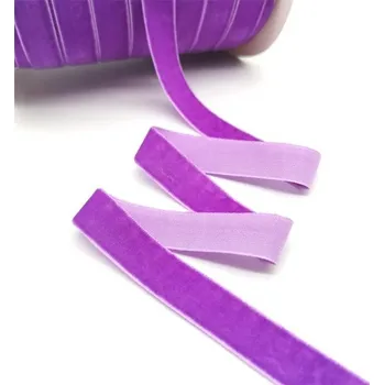 Stuha 20 mm 4,6 m sametová Luxusní dekorační stužka Ozdobná sametová stuha na dárky Svatební výzdoba Ruční práce Kreativní tvoření Lesklá stuha fialová