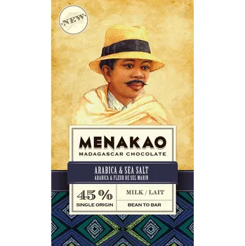 Čokoláda Menakao čokoláda Madagaskar 63% s kávou a mořskou solí 75 g