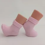TREPON Kojenecké bavlněné ponožky přeložený lem, růžové Velikost: 9-12cm(0-4 měsíce)