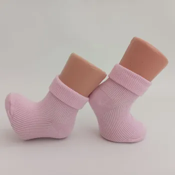TREPON Kojenecké bavlněné ponožky přeložený lem, růžové Velikost: 9-12cm(0-4 měsíce)