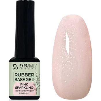 Umělé nehty UV/LED gel Rubber base - Pink Sparkling 5 ml