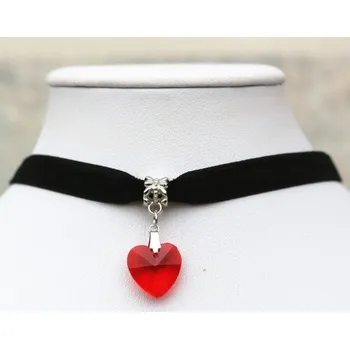 Náhrdelník Náhrdelník Choker se srdíčkem J3051 červená