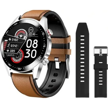 Chytré hodinky Pánské chytré hodinky s náhradním páskem hnědá