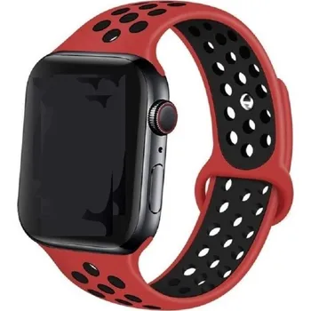 Ostatní příslušenství k chytrým hodinkám Silikonový řemínek pro Apple Watch 38 mm / 40 mm / 41 mm S-M T874 tmavě červená