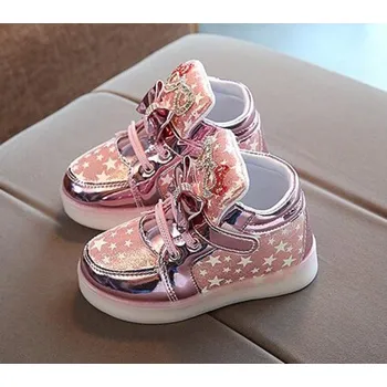 Dívčí tenisky Dívčí svítící boty s hvězdičkami růžová 20,5
