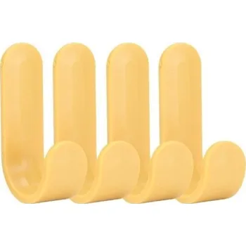 Věšák Samolepicí plastové háčky 4 ks žlutá