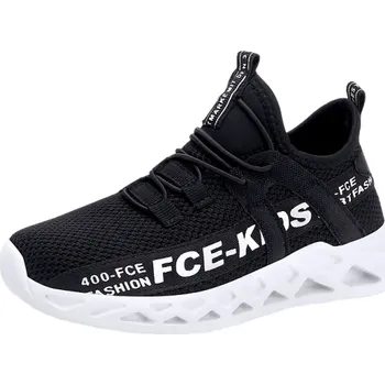 Chlapecká obuv Dětská volnočasová obuv Tenisky s protiskluzovou podrážkou Dětské prodyšné boty Vhodné na sport černo-bílá 35