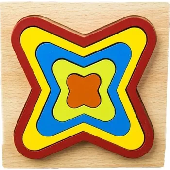 Dřevěná hračka Dřevěné vkládací puzzle geometrické tvary 5