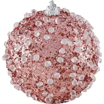 Vánoční dekorace Vánoční koule růžová 4 ks 2
