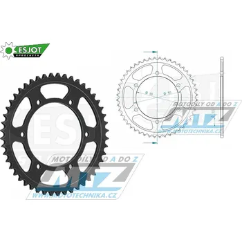 Rozeta ocelová (převodník) 0859-49zubů ESJOT 50-35016-49 - Yamaha GTS1000A + FJ1100 + FJ1200 + FZS600 Fazer + FZR600RF + FZR750RT Genesis + FZR750 + FZR1000 Genesis + XJR1200 + XJR1300 + YZF R6 + YZF7 95-0859-49-ES