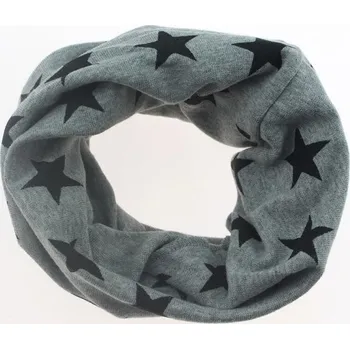Šála Dětský nákrčník s hvězdami šedá