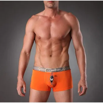 Pánské spodní prádlo Pánské boxerky s medvídkem oranžová M