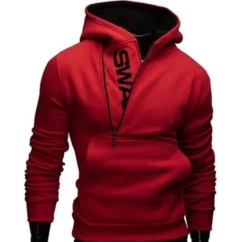 Pánská mikina Pánská mikina se zajímavým zipem červená S