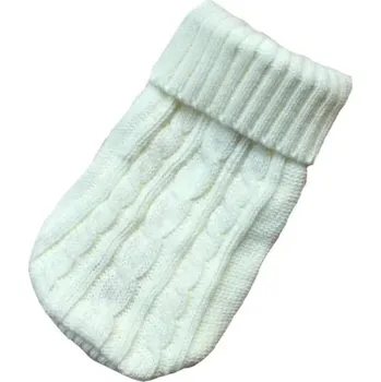 Obleček pro psa Psí svetr 6 - 9 kg Pletený svetr pro střední psy Hřejivý zimní obleček Pohodlný a elastický materiál Podzimní a zimní ochrana proti chladu Stylový design bílá