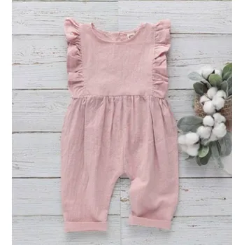 Kojenecký overall Dívčí overal s volánky T2648 růžová 12-24 měsíců