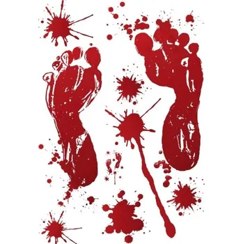 Karnevalový doplněk Halloweenská krvavá nálepka 25 x 35 cm 1