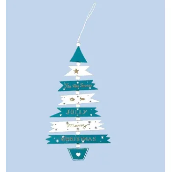 Vánoční dekorace Vánoční závěsný strom smaragdová