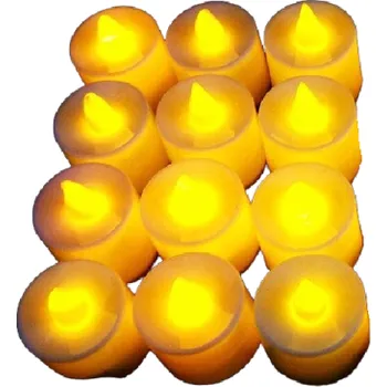 Svíčka LED čajové svíčky 12 ks žlutá