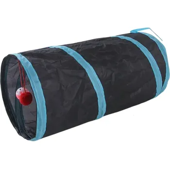 Hračka pro kočku Skládací tunel pro kočky 25 x 50 cm Polyesterový tunel s 2 visacími kuličkami Zábavná prolézačka pro kočky Hračka pro kočky do bytu