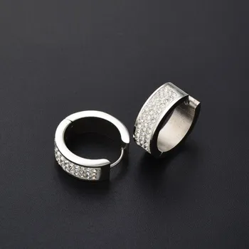 Náušnice Kruhové náušnice se zirkony G1512 stříbrná 7 mm