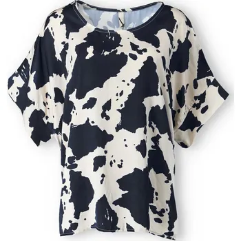 Dámská halenka Halenka oversize zvířecí vzor 50118 barva: černá