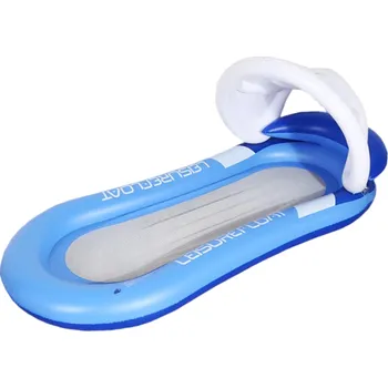 Nafukovací kruh Nafukovací lehátko se sítí a stříškou 160 x 90 cm Nafukovací modré lehátko do vody