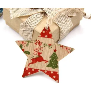 Vánoční dekorace Dřevěné vánoční ozdoby 9 ks 18