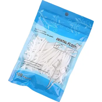 Zubní nit Dentální nit Mezizubní párátko 100 ks bílá