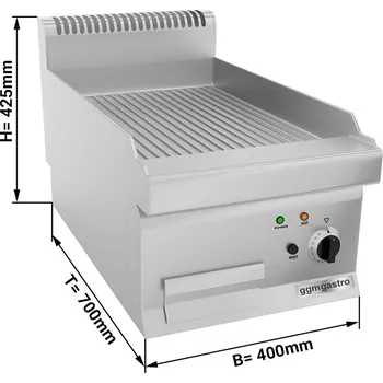 Kuchyňský gril G.Gastro Elektrický gril - drážkovaný (3,6 kW)