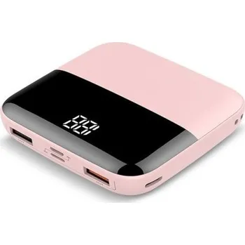 Powerbanka Mini powerbanka s displejem 10000 mAh růžová