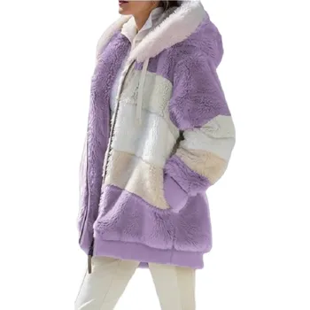 Dámská chlupatá bunda V151 fialová XS