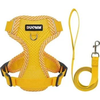 Obojek pro psa Nastavovací bezpečnostní postroj pro psy s vodítkem Síťovaný postroj pro malé psy Reflexní kšíry s vodítkem Prodyšná vesta pro psy 2,4 - 3,5 kg žlutá