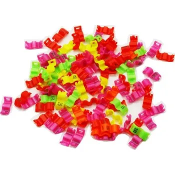 Hračka pro ptáka Sada 20 ks barevných kroužků 5 mm na nohy ptáků Plastové klipy na kroužkování holubů, kanárků a papoušků Identifikační značky pro ptáky Mix