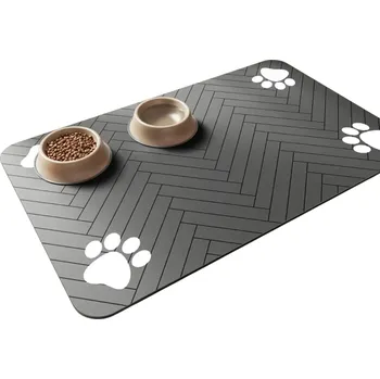 Hračka pro psa Absorpční podložka pod misky 20x30 cm Ochrana podlahy Protiskluzová a voděodolná podložka pod krmení pro psy a kočky Rychleschnoucí černá