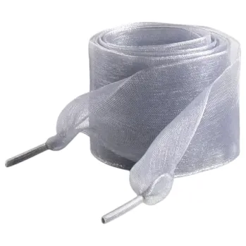 Tkaničky do bot Ploché hedvábné tkaničky do bot 140x4 cm Šifonová příze Elegantní široké tkaničky Módní doplněk Dekorace Tenisky Styling DIY projekty šedá