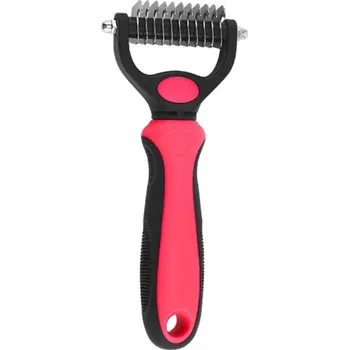 Kosmetika pro psa Trimovací hřeben pro psy a kočky Vyčesávací hřeben pro psy a kočky Oboustranný rozčesávací hřeben 17 x 7 cm červená