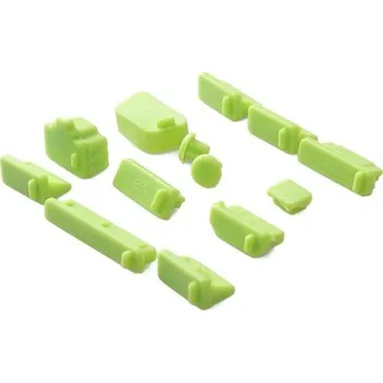 Silikonové záslepky na konektory notebooku 13 ks K2711 zelená