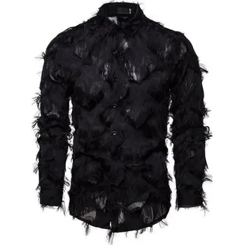 Pánská košile Pánská košile s peřím černá L 3