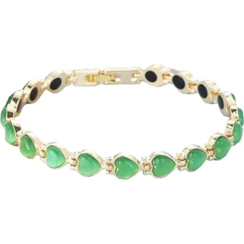 Náramek Magnetický náramek pro lepší spánek se srdíčky zelená