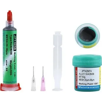 Páječka Pájecí pasta Sn42Bi58 100 g v dóze bezolovnatá s vysokou koncentrací kalafuny na opravy IC BGA PCB SMT domácí spotřebiče