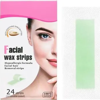 Epilátor Sada 24 voskových pásků na odstranění chloupků Bezbolestná depilace Hladká pokožka Nedráždivé a bez zápachu Voskové proužky 10x5 cm