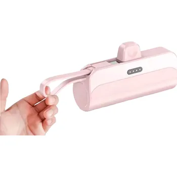 Powerbanka Mini powerbanka 2v1 s konektorem USB-C a lightning 10000 mAh růžová